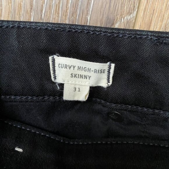 Madewell Women’s Curvy High-Rise Skinny Jeans Size 31 Black Wash Stretch Denim - Picture 11 of 12